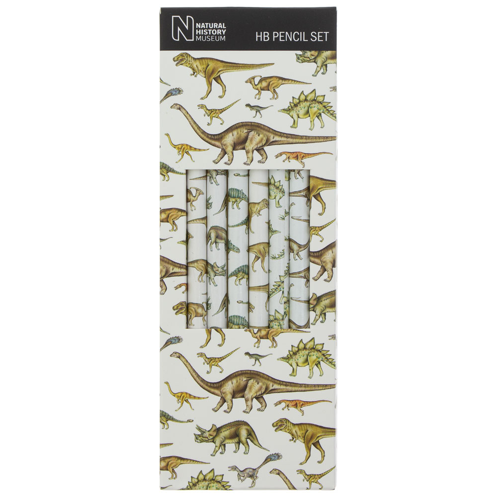 Set of 6 dinosaur pencils