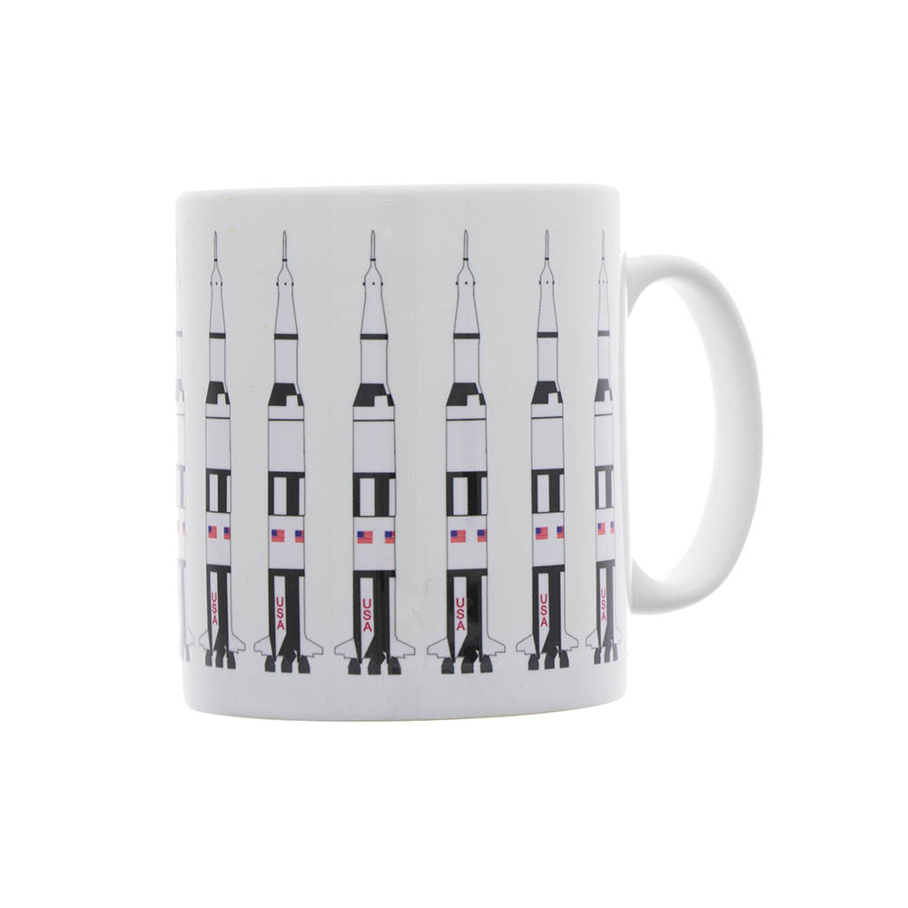 Saturn V rocket design mug