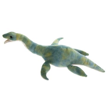 The Plesiosaurus Soft Toy faces left to show its long neck, four fin-shaped limbs and long tail.