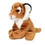 Side on view of the Tiger Soft Toy in a seated position.