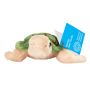 Front on view of the Small Green Sea Turtle Soft Toy showing its label.
