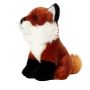 Side on view of the Red Fox Soft Toy in a seated position.