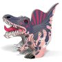 Side-on view of the completed model, with its pale pink, dark pink and purple colourings.