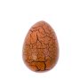 The hatching egg is shown whole. It's coloured orange with black cracking lines.