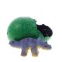 The yellow and blue coloured Triceratops toy is shown outside of its cracked green egg.