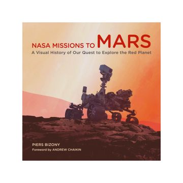 The front cover is of a rover on top of the rocky Martian surface, against an orange coloured atmosphere.