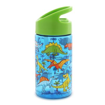 Dinosaurs Drinks Bottle showing some of the illustrated dinosaurs and pterosaurs.