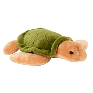 Side on view of the Large Green Sea Turtle Soft Toy.