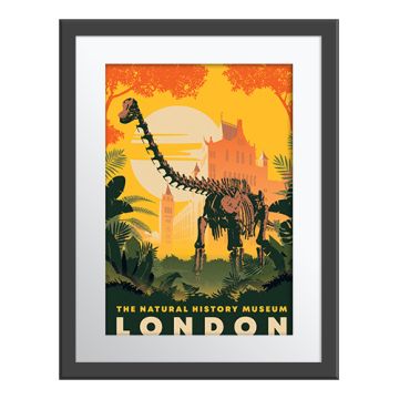 The framed Museum Gardens Wall Print features Fern the Diplodocus.