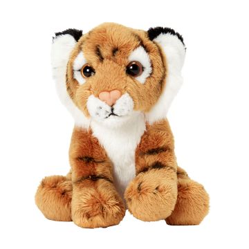Front on view of the Tiger Soft Toy in a seated position.