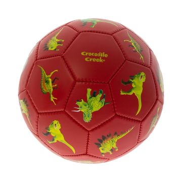 Red Dinosaurs Football showing different green dinosaurs