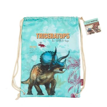 Triceratops Trainer Bag with packaging label