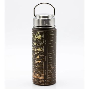 The brown Geological Time Drinks Bottle showing the era and period names.