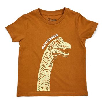Orange Brachiosaurus Custom T-shirt for Kids