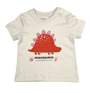 Cream Stegosaurus Custom T-shirt for Infants 