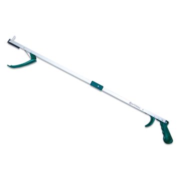 Litter Picker showing the jaw at one end of the shaft and the trigger and handle at the other.