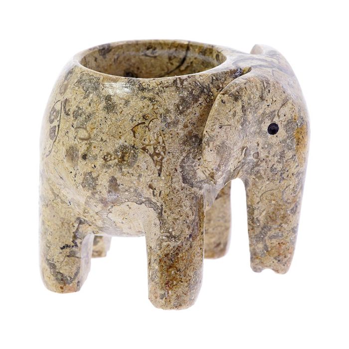 Elephant Stone Tea Light Holder - sideview