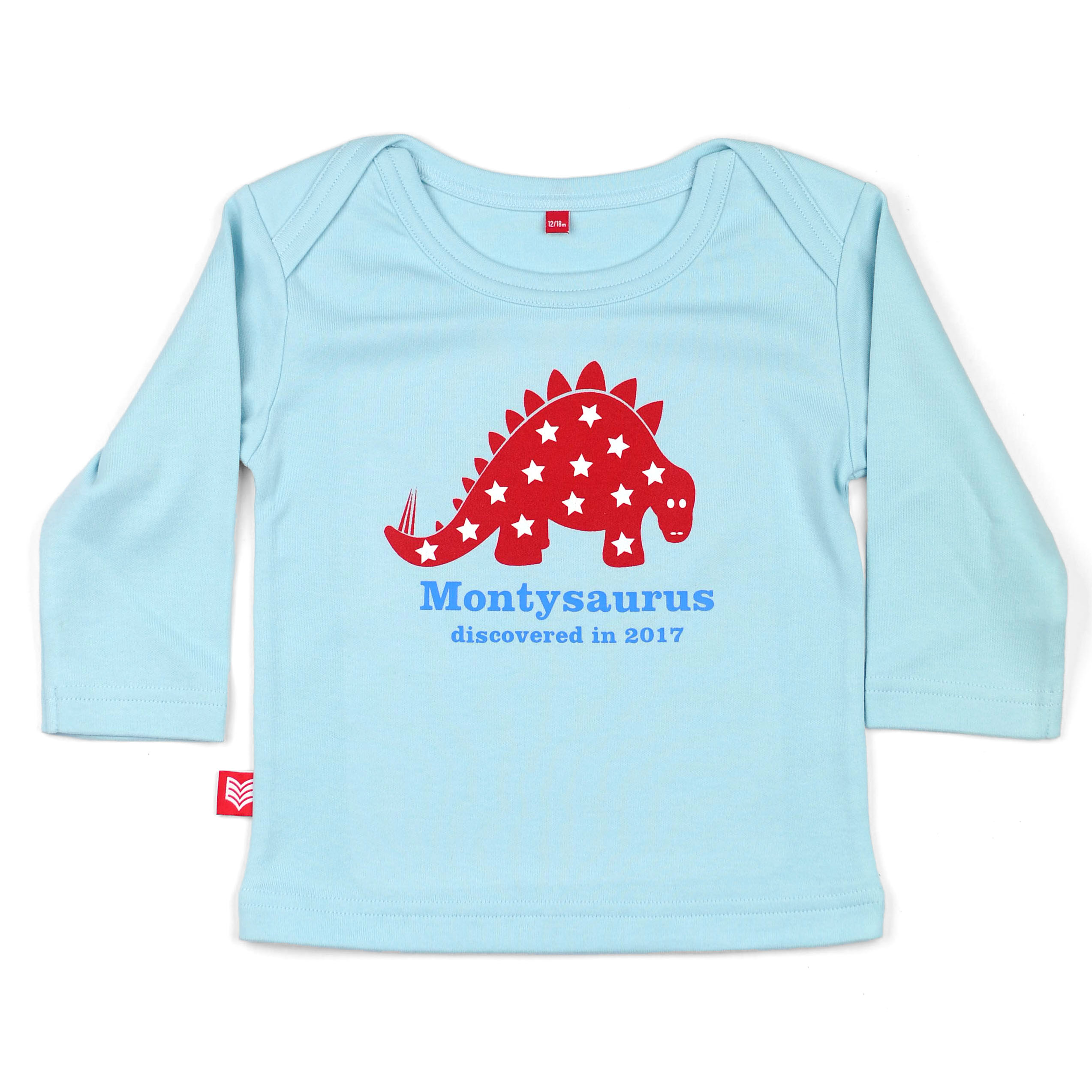Aqua Stegosaurus custom baby top