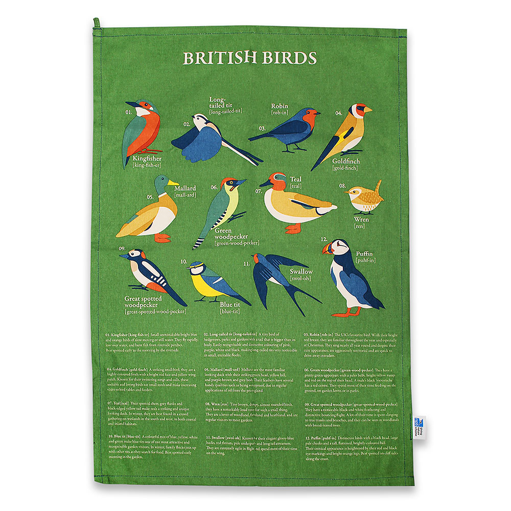 British Birds RSPB Tea Towel